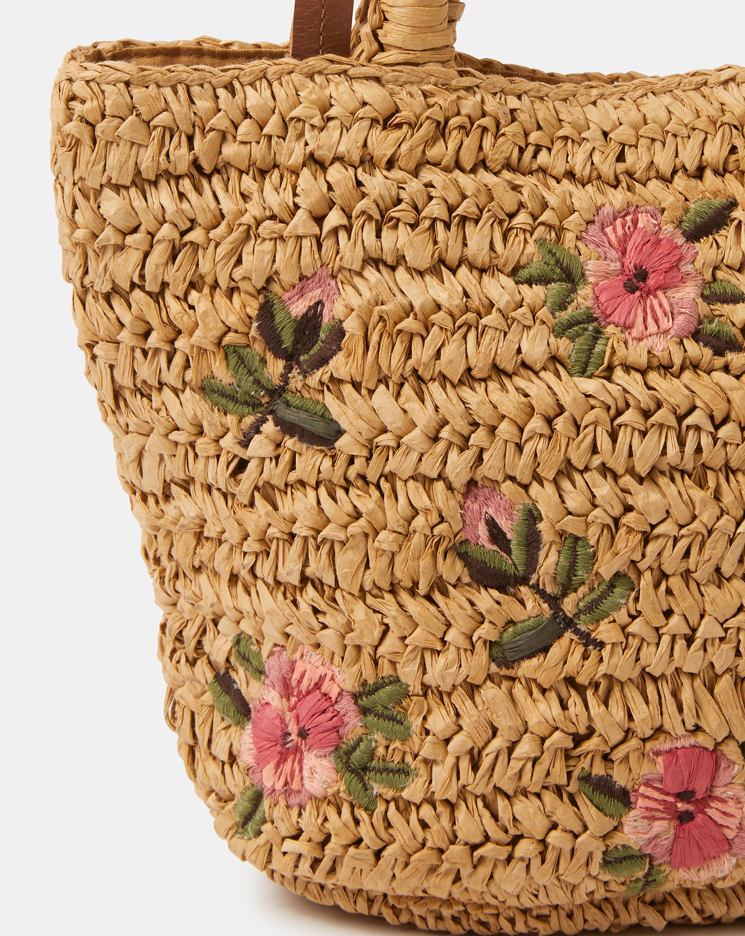 Accessorize Floral Embroidered Raffia Bag | JD Williams