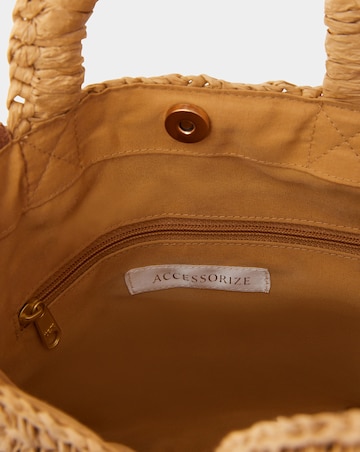 Accessorize Floral Embroidered Raffia Bag