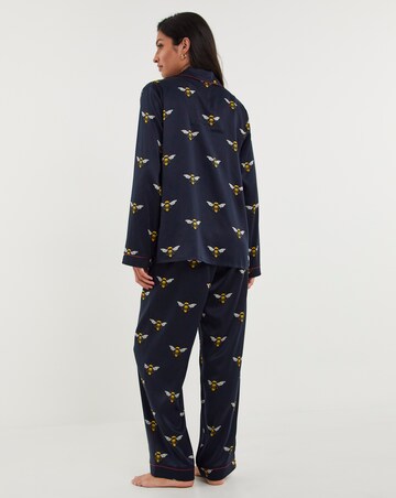 Chelsea Peers Woven Satin Bee Print PJ Set