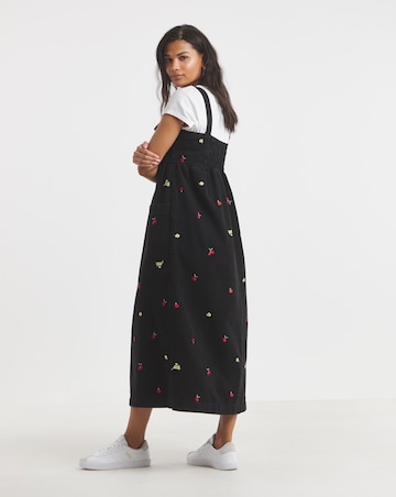 Floral Embroidered Midaxi Pinafore Dress