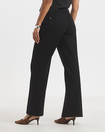 Simply Be Black Tie Front Detail Wide Leg