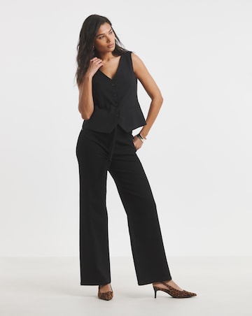 Simply Be Black Tie Front Detail Wide Leg