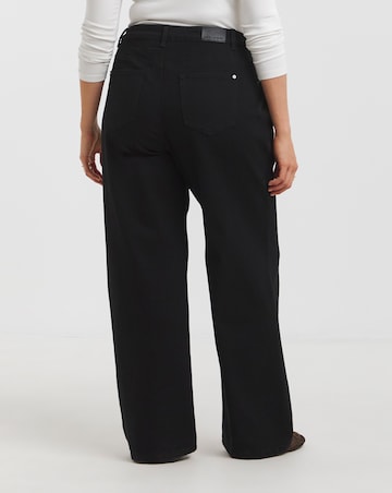 Simply Be Black Tie Front Detail Wide Leg