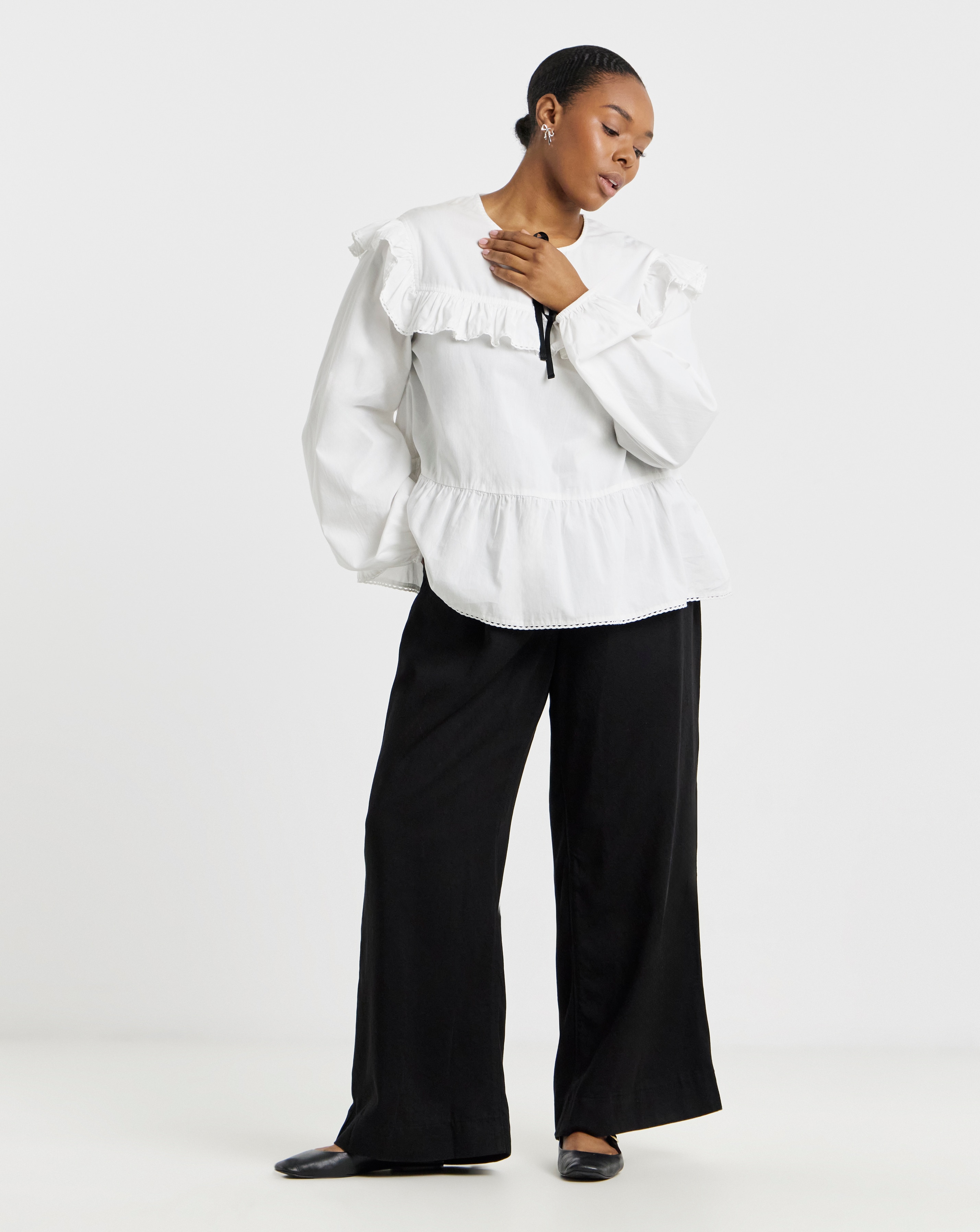 Simply Be Pleat Detail Wide Leg Jeans