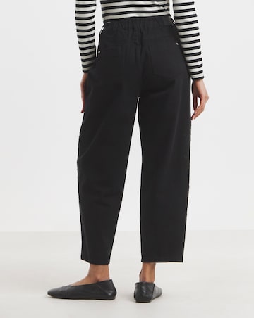 Simply Be Black Broderie Detail Barrel Leg Jeans