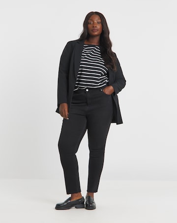 Simply Be Black Comfort Stretch Finish Ankle Grazer Jeans