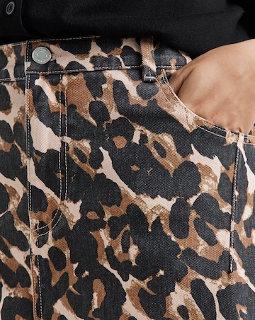 Simply Be Leopard Print Barrel Jeans