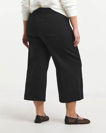 Simply Be Black 24/7 Cropped Wide Leg Jeans