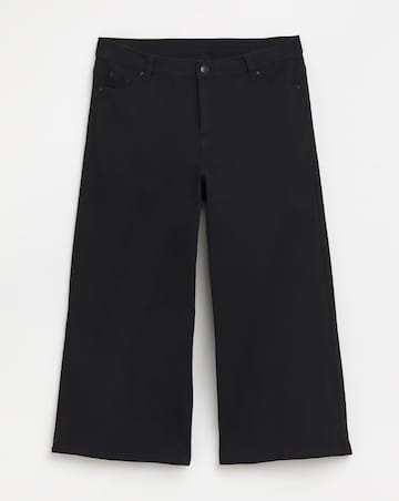 Simply Be Black 24/7 Cropped Wide Leg Jeans