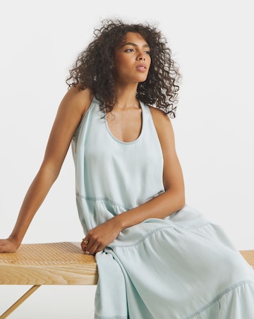 Simply Be Lightweight Denim Light Wash Smock Maxi Dress