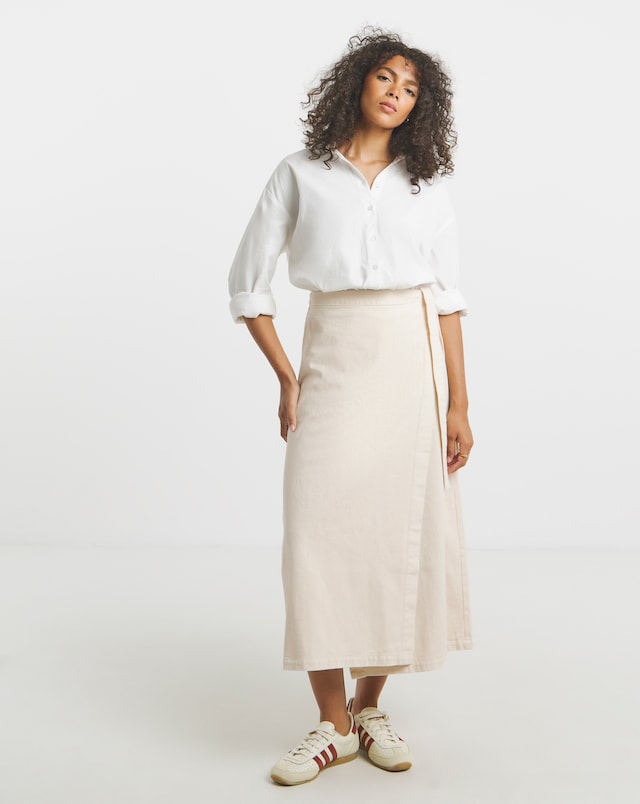 Simply Be Ecru Midaxi Wrap Denim Skirt