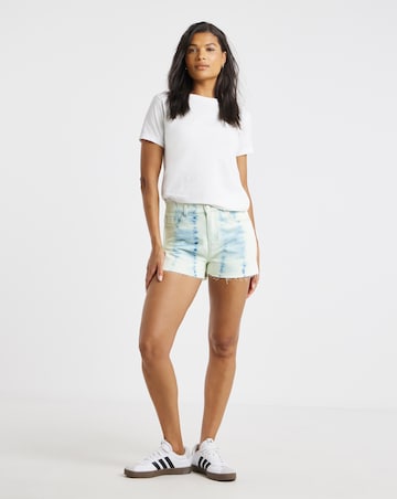 Bleach Wash Tie Dye Mom Short