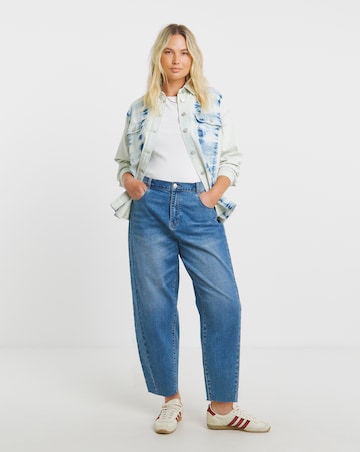 Simply Be Bleach Wash Tie Dye Oversized Denim Shirt