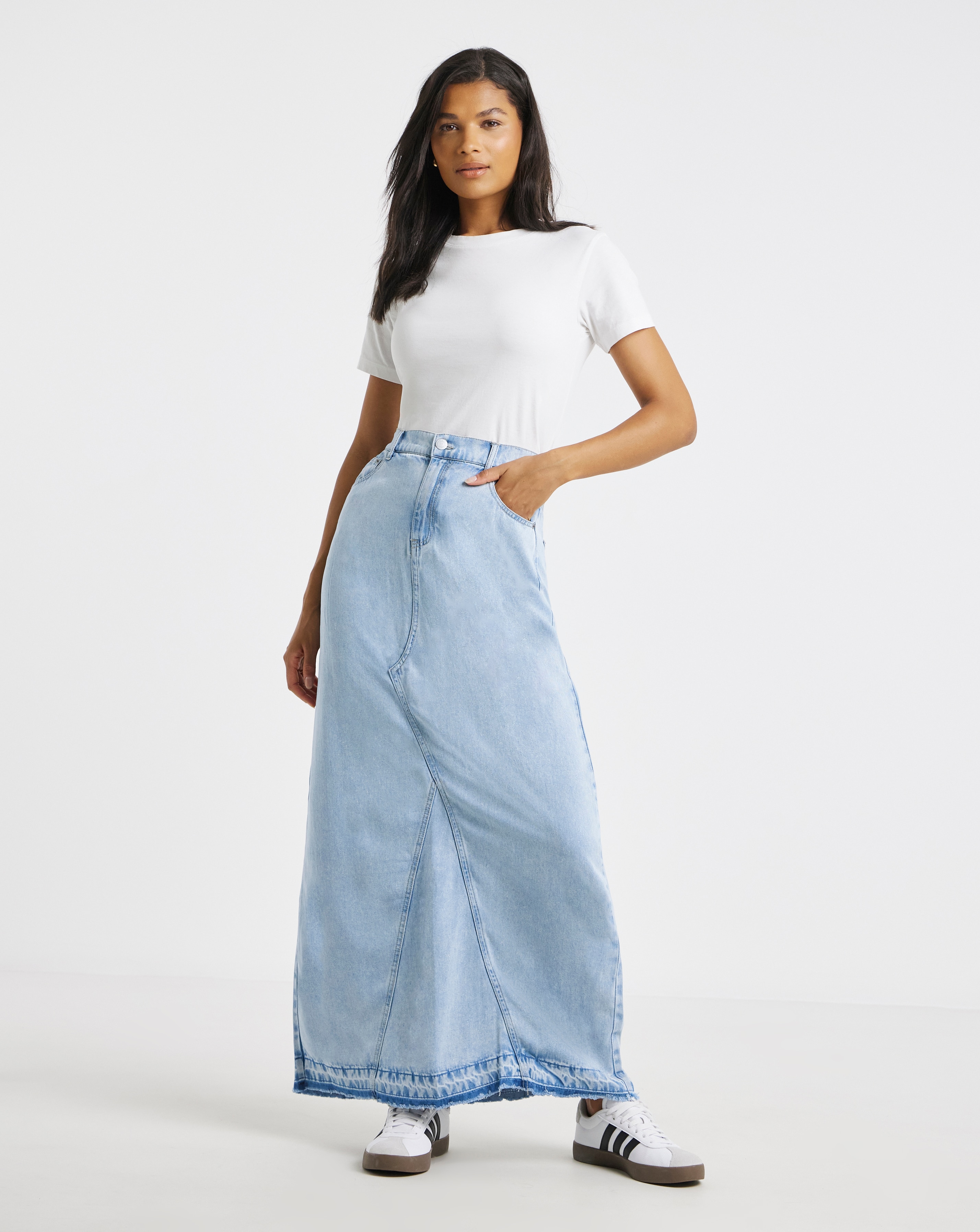 Simply Be Light Was Lyocell Maxi Skirt