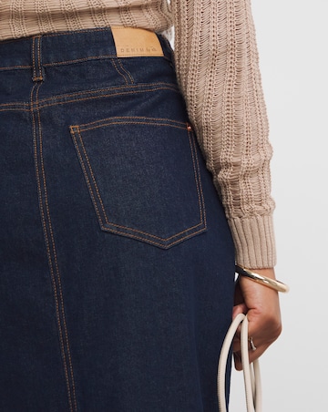 Indigo Contrast Stitch Maxi Skirt