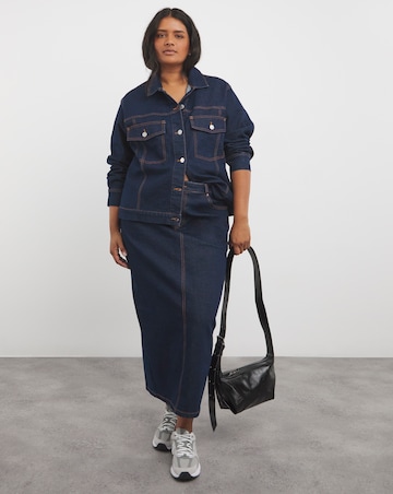 Indigo Contrast Stitch Boxy Denim Jacket