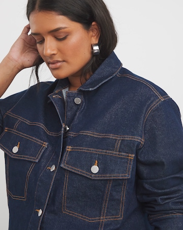 Indigo Contrast Stitch Boxy Denim Jacket