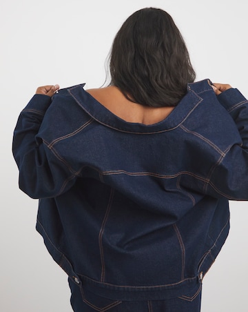 Indigo Contrast Stitch Boxy Denim Jacket