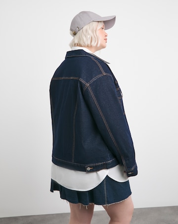 Indigo Contrast Stitch Boxy Denim Jacket