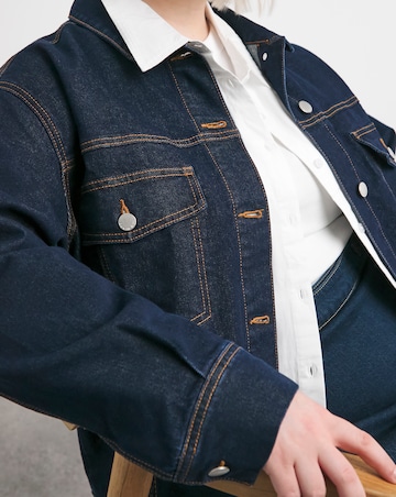 Indigo Contrast Stitch Boxy Denim Jacket