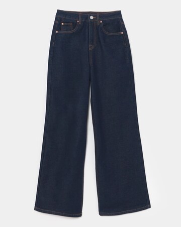 Indigo Contrast Stitch Wide Leg Jeans