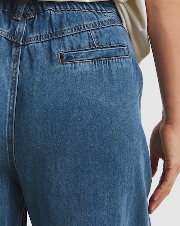 Simply Be Indigo Crop Wide Leg Jeans with Tencel TM Lyocell