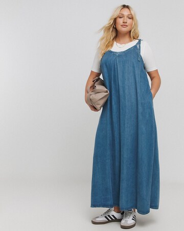 Simply Be Mid Wash Lyocell Trapeze Maxi Dress