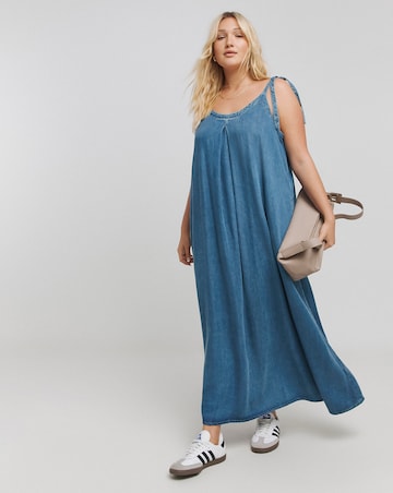 Simply Be Mid Wash Lyocell Trapeze Maxi Dress