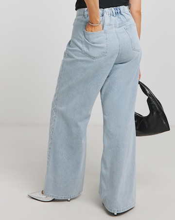 Simply Be X Twisted Wunder Diamante Wide Leg Jean