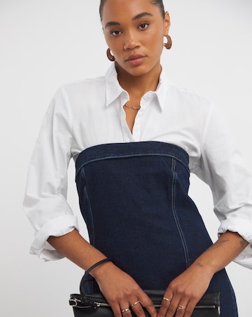 Indigo Bandeau Denim Column Dress