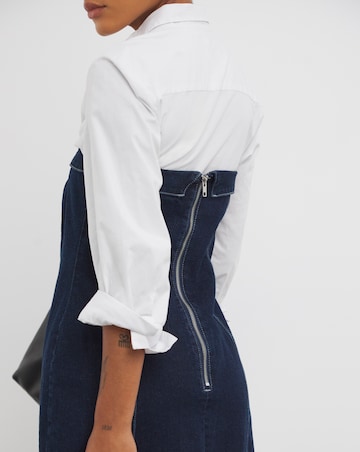 Indigo Bandeau Denim Column Dress