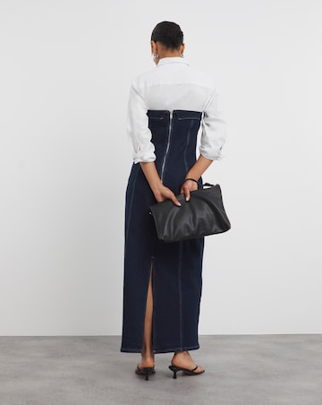 Indigo Bandeau Denim Column Dress