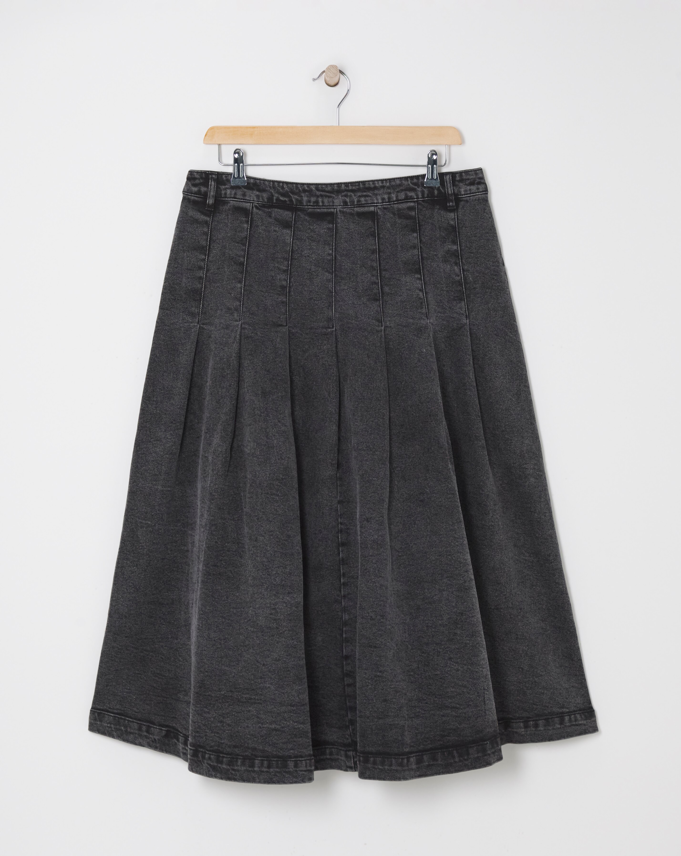 Black Maxi Denim Kilt