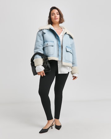 Light Wash Denim Aviator Jacket