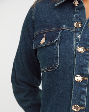 Dark Wash Wide Leg Stretch Denim Boiler