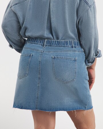 Light Mid Blue 5 Pocket Denim Mini Skirt