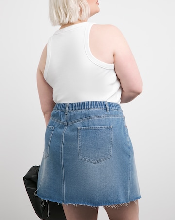 Light Mid Blue 5 Pocket Denim Mini Skirt