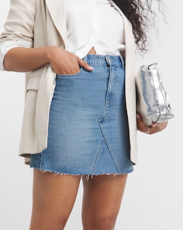 Light Mid Blue 5 Pocket Denim Mini Skirt
