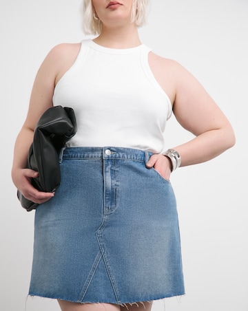 Light Mid Blue 5 Pocket Denim Mini Skirt