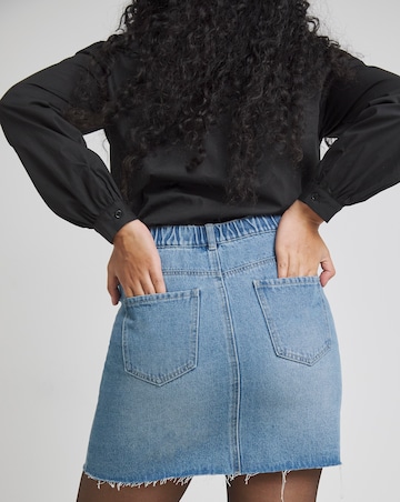 Light Mid Blue 5 Pocket Denim Mini Skirt