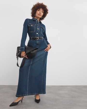 Dark Wash Maxi Denim Dress