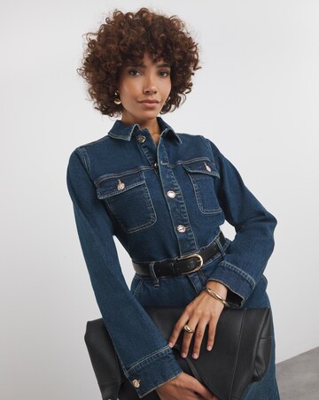 Dark Wash Maxi Denim Dress