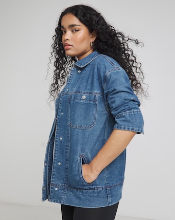 Simply Be Mid Wash Denim Workwear Jacket