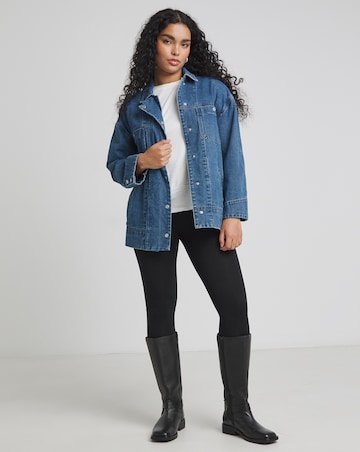 Simply Be Mid Wash Denim Workwear Jacket