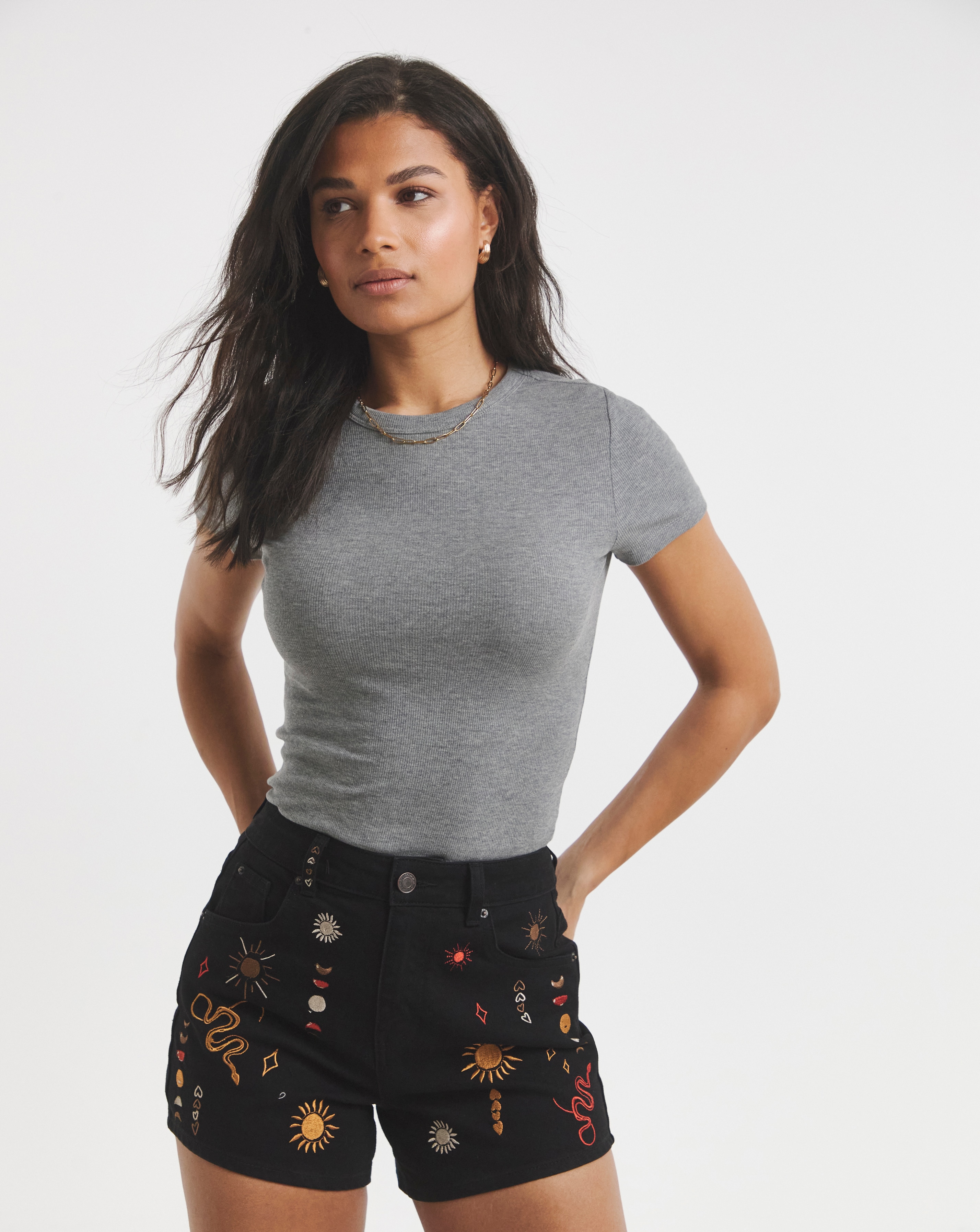 Simply Be Boho Embroidered Short