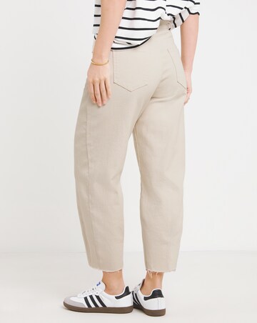 Ecru Cropped Barrel Jeans