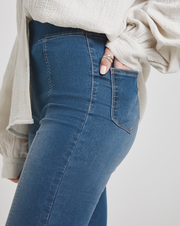 Mid Blue Stretch Seamed Skinny Jeggings