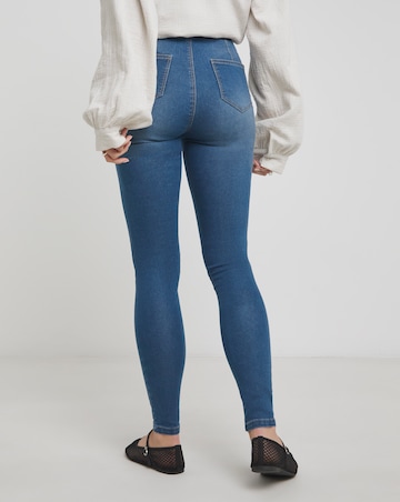 Mid Blue Stretch Seamed Skinny Jeggings