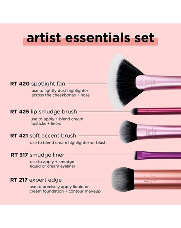 Real Techniques Artist Essentials 5 Piece Makeup Brush Set