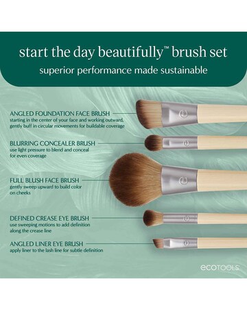 Eco Tools Start The Day Beautifully 5 Piece Makeup Brush Set